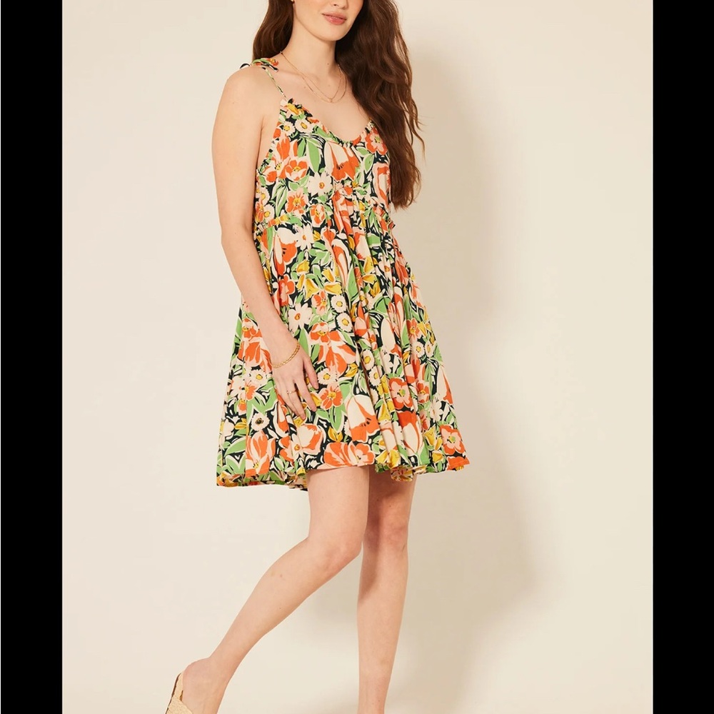 Patrons of Peace Vibrant Floral Mini Dress - Picture 1 of 6